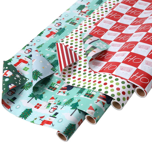 LaRibbons Reversible Christmas Wrapping Paper Set