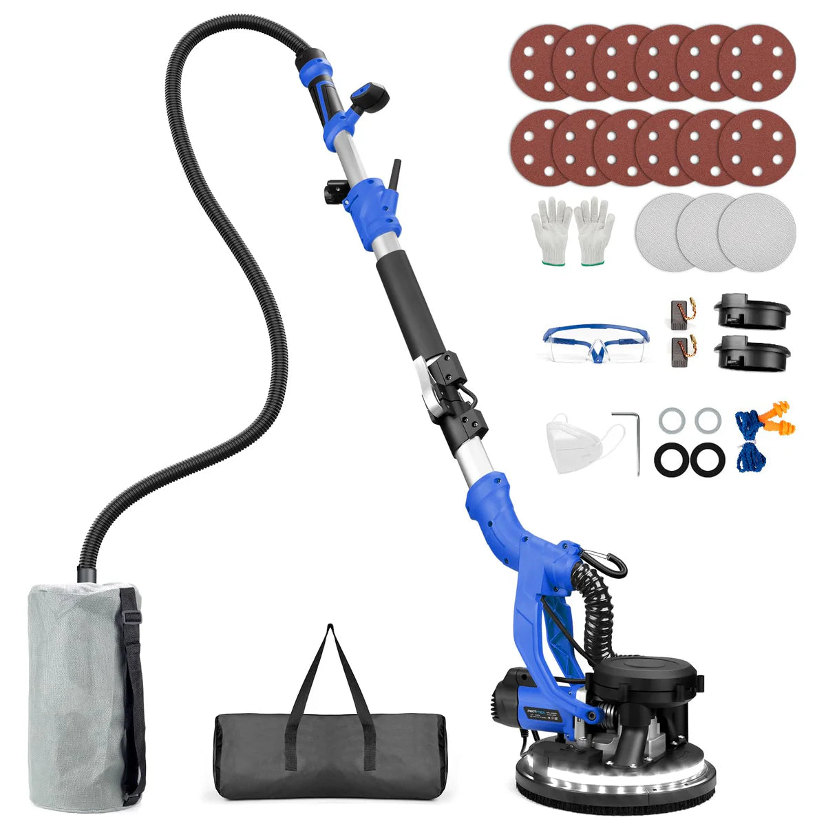 Protmex Drywall Sander With Vacuum & LED Light